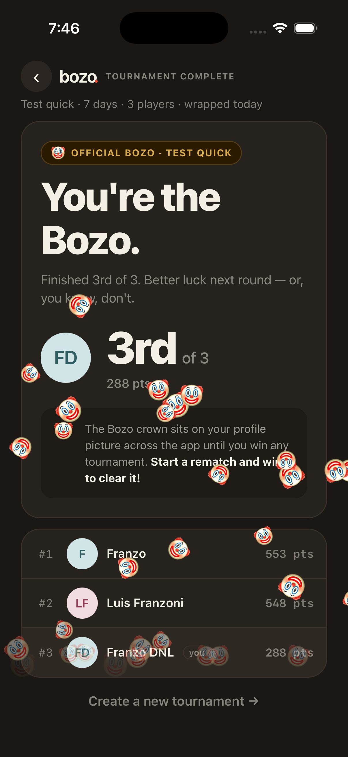 Trivia question screen